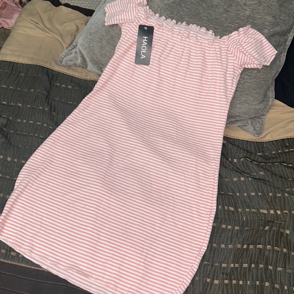 Pink Off the Shoulder Bodycon Dress